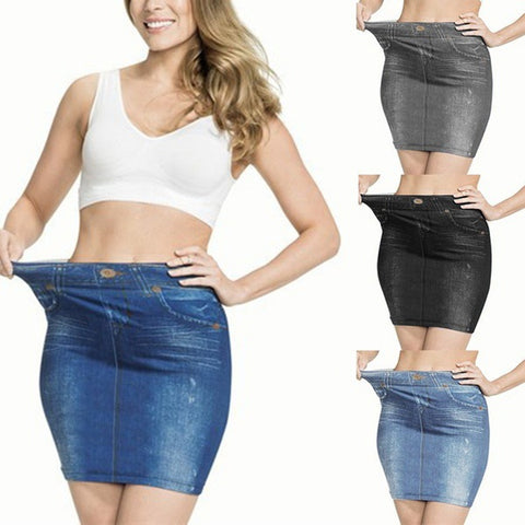 Pocket Corset Faux Denim Culottes Plus Size Seamless Yoga Pants