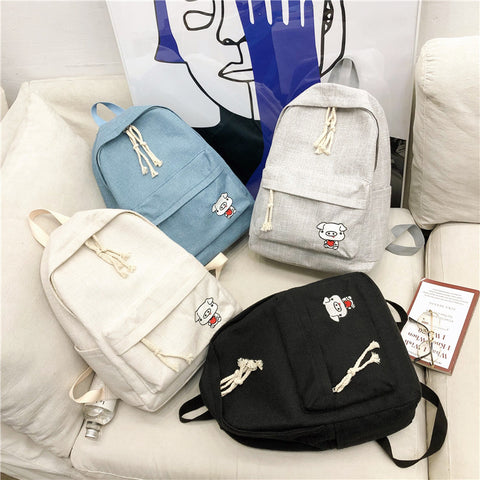 New Fashion Joker Simple Solid Color Backpack