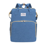 Expandable Crib Diaper Bag Backpack Blue