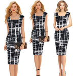 In summer 2021 fashion female sexy cocktail party ink stamp sleeveless package hip dress dress