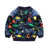 Boys stand collar dinosaur jacket