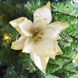 13cm three-layer gold powder Christmas flower