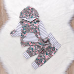 Infant Baby Girl Floral Striped Outift