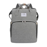 Expandable Crib Diaper Bag Backpack Grey