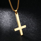 Men's stainless steel inverted cross necklace