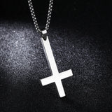 Men's stainless steel inverted cross necklace
