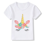 Trend new children's clothing white printed colorful short-sleeved T-shirt children's clothing