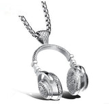Titanium fashion music headset earplugs pendant necklace for men