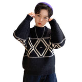 Boys Hedging Winter New Style Foreign Mink Fleece Sweater