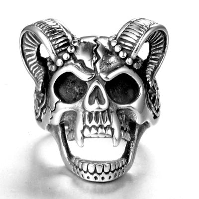 Stainless steel ring men's jewelry ring wholesale vintage sheep's head ring