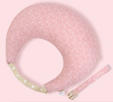 Hands Free Breastfeeding Pillow with Safety Strap Pink Pattern 