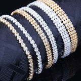 Three-row zircon couple bracelet