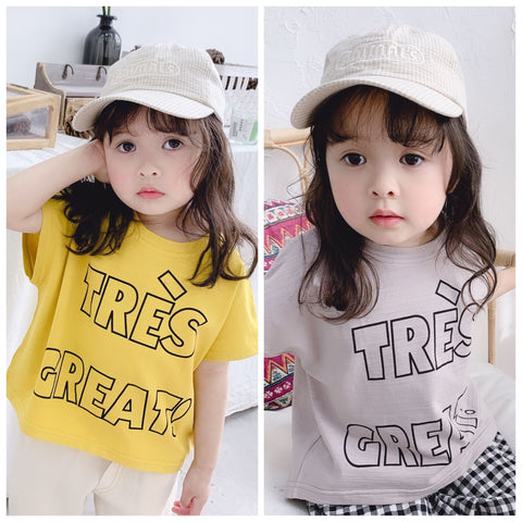 Children's Wear Summer New Girls Korean Letter Print T-Shirt Children's Shirt