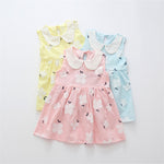 Children Dresses Kids Girl Sleeveless Flower Print Cotton and Linen Floral Dress Baby Girl Spring Summer dresses for girls