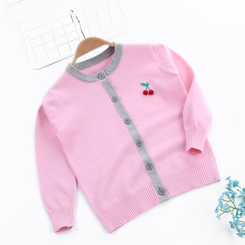 Children's embroidered cardigan sweater