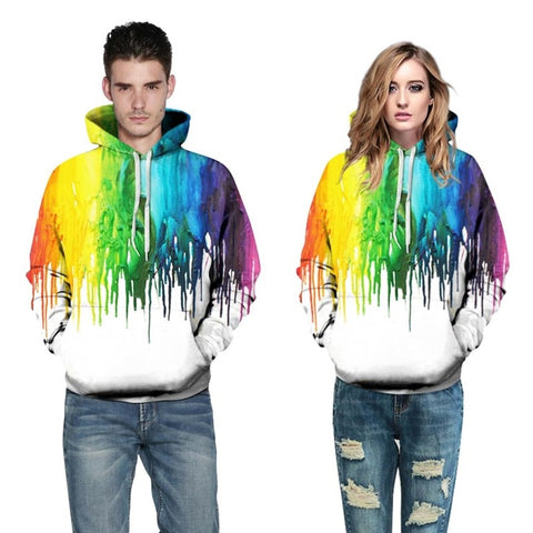 3D Hoodies Men Splatter Colorful Paint Stains 3D Print Sweatshirt Streetwear Pullovers