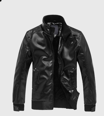 Slim fit motorcycle leather jacket