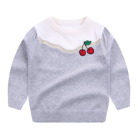 Children's embroidery knitted sweater