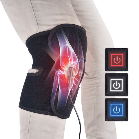 Single Button 3 Temperature Options Heated Knee Massager Pain Support Universal Fitment USB Power