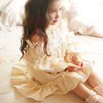 Esther Off-Shoulder Dress One-neck lace dress in the big boy spring and autumn long-sleeved dress