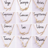 Star Zodiac Sign Necklace Jewelry 12 Constellation Rhinestone Necklaces With Card