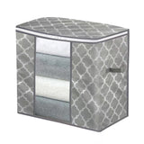 Stackable Cloth Clothing Storage Bags with Reinforced Handles And Viewing Window Light Grey 