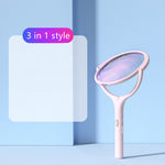 Pink electric swatter rotated 45 degrees standing