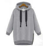 New autumn and winter loose hooded hooded drawstring long sweater MM large size long sleeve
