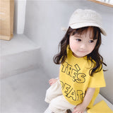 Children's Wear Summer New Girls Korean Letter Print T-Shirt Children's Shirt