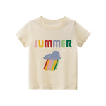 Summer Girls Short-Sleeved Rice Apricot T-Shirt