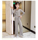 Two-piece Long-sleeved Wide-leg Pants for Girls