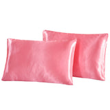 Summer pure color imitation silk pillowcase