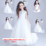 Girls dress flower girl dress princess dress wedding dress children long sleeved costumes and long chair