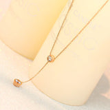 Stainless steel plated 18K rose gold single drill necklace