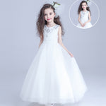 Girls dress flower girl dress princess dress wedding dress children long sleeved costumes and long chair