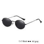 Fashion Women Sunglasses 2021 Famous Oval Sun Glasses Luxury Brand Metal Round Frames Black Small Cheap Eyewear