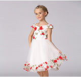 Flower girl flower fairy dress children's wedding dress princess dress mesh word shoulder set lace girl dress