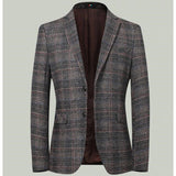 Men's Blazer Striped Jacket Elbow Patch Blazer