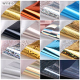 Orange|Silver|Gold Shiny Nail Transfer Foil Sheets x 16