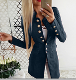 Long sleeved buttoned slim blazer