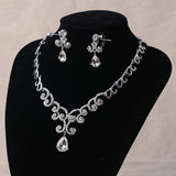TL106 bridal jewelry high-end Korean diamond alloy necklace, earrings set wedding accessories