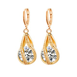 S163 Korean simple zircon jewelry set Silver Drop Necklace Earrings set new bride wedding