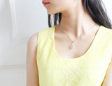 S163 Korean simple zircon jewelry set Silver Drop Necklace Earrings set new bride wedding