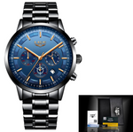 Men's personality fashion trend casual waterproof moon phase quartz watch business sports watch