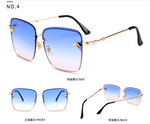Metal frame bee decorative sunglasses trend street shooting personality progressive ocean film sunglasses female