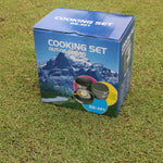 Outdoor Portable Cookware Camping Hiking Picnic Non-stick Cooking Pan Pot Bowl Set for 2-3 Person