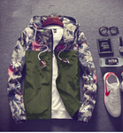 Spring Summer New Men Light Floral Print Hooded Jacket Fashion Trend Flower Coat Hoodies