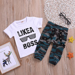 Hot sale Children's Wear Camouflage pants two-piece set like a