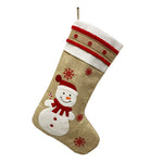 Snowman Old man deer snowflake linen Christmas stockings