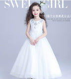 Girls dress flower girl dress princess dress wedding dress children long sleeved costumes and long chair